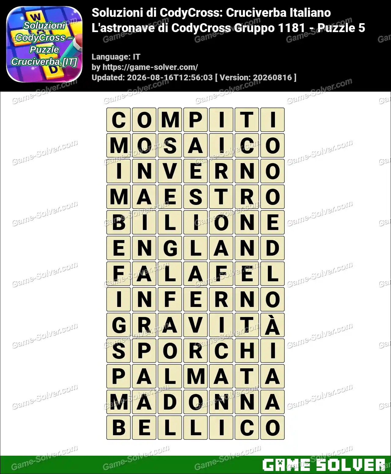 Soluzioni di CodyCross: Cruciverba Italiano L’astronave di CodyCross Gruppo 1181 – Puzzle 5